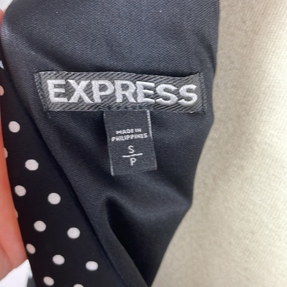 Express Black w/White Polka Dot Blousy Halter Dress w/Keyholes - Size Small - Picture 14 of 16